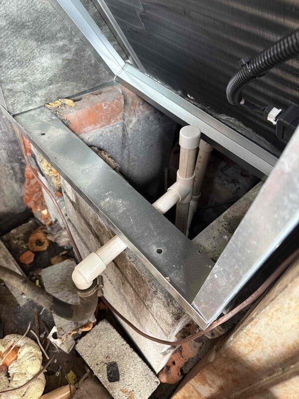 Completed full commercial HVAC system installation including First Co 24-RAQ-3 hot water fan coil unit and Bryant GA4SAN524 air conditioning unit. Connected new equipment to existing hot water supply lines with appropriate piping and fittings, installed new thermostat for system control, and verified proper refrigerant pressures and system operation using manifold gauges. All work completed per code requirements with permit obtained, condensate drainage properly routed, and system commissioned successfully.